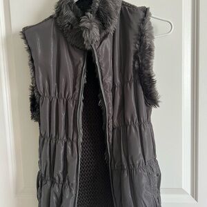 Bagatelle Charcoal Faux Fur Vest